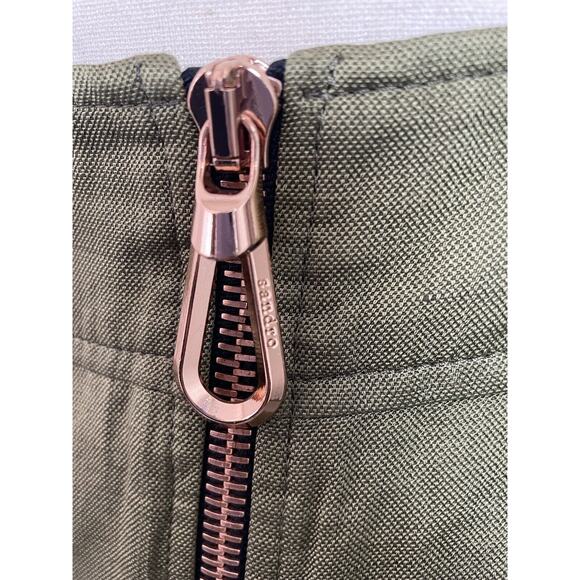 Sandro Paris Mini Skirt Metallic Zip Front Erman - Picture 3 of 8